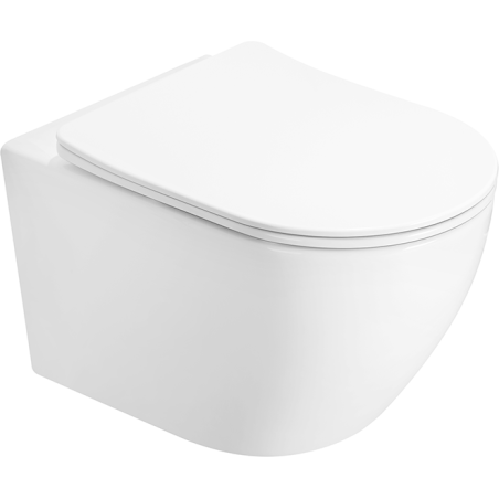 Mexen Lena cuvette WC Rimless Tornado avec abattant à descente lente slim, duroplast, blanc brillant - 3022L4000T