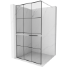 Mexen Kioto+ paroi de douche avec étagère Walk-in 120 x 200 cm, grille noire, chrome - 800-120-121-01-77