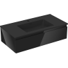 Mexen Orio meuble de salle de bain 90 cm avec lavabo Otis, 1 tiroir, noir brillant/noir mat - 91A10-09023-1-BF70-W18M71