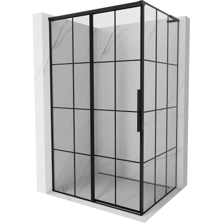 Mexen Rox L cabine de douche coulissante gauche 100 x 75 cm, grille noire, noir - 8C2L-100-075-70-77-L