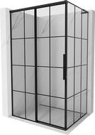 Mexen Rox L cabine de douche coulissante gauche 115 x 75 cm, grille noire, noir - 8C2L-115-075-70-77-L
