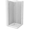 Mexen Pretoria Duo cabine de douche pivotante 70 x 70 cm, transparent, chrome + receveur Flat - 852-070-070-01-02-4010