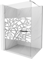 Mexen Kioto+ paroi de douche avec étagère Walk-in 120 x 200 cm, motif blanc, chrome - 800-120-121-01-85