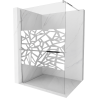 Mexen Kioto+ paroi de douche avec étagère Walk-in 130 x 200 cm, motif blanc, chrome - 800-130-121-01-85