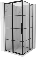 Mexen Rox L cabine de douche coulissante gauche 90 x 90 cm, grille noire, noir - 8C2L-090-090-70-77-L