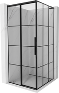 Mexen Rox L cabine de douche coulissante gauche 95 x 95 cm, grille noire, noir - 8C2L-095-095-70-77-L