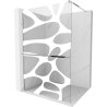 Mexen Kioto+ paroi de douche avec étagère Walk-in 120 x 200 cm, motif blanc, chrome - 800-120-121-01-97