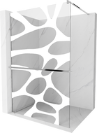 Mexen Kioto+ paroi de douche avec étagère Walk-in 120 x 200 cm, motif blanc, chrome - 800-120-121-01-97