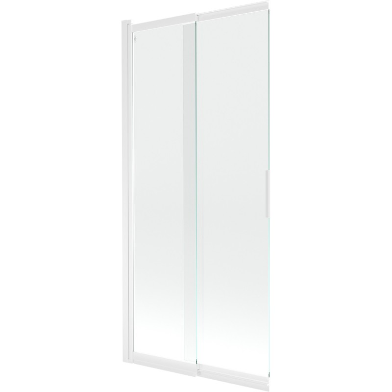 Mexen Fox paroi de baignoire à 2 volets coulissants 85 x 150 cm, transparent, blanc - 891-085-002-20-00
