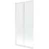 Mexen Fox paroi de baignoire à 2 volets coulissants 85 x 150 cm, transparent, blanc - 891-085-002-20-00