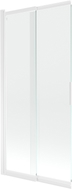 Mexen Fox paroi de baignoire à 2 volets coulissants 85 x 150 cm, transparent, blanc - 891-085-002-20-00