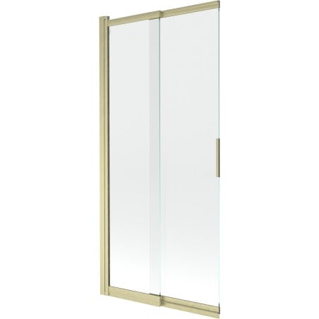 Mexen Fox paravent de bain à 2 volets coulissants 85 x 150 cm, transparent, doré brossé - 891-085-002-55-00