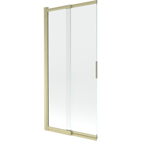 Mexen Fox paroi de douche à 2 volets coulissants 85 x 150 cm, transparent, or brossé - 891-085-002-55-00