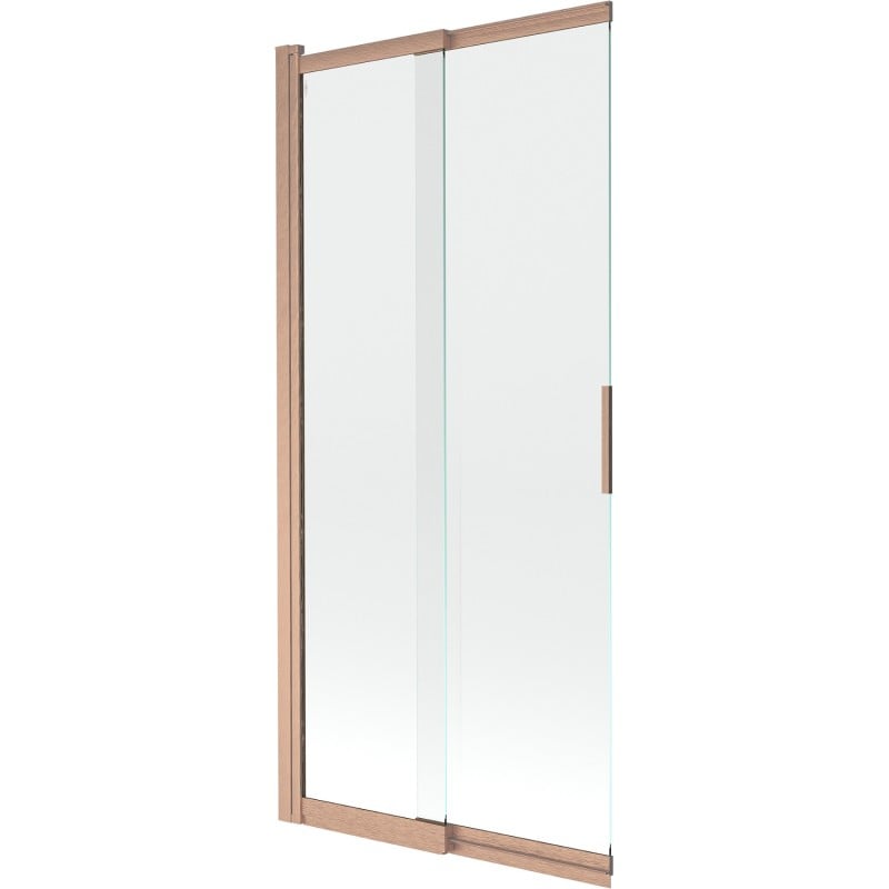 Paroi de douche coulissante à 2 panneaux Mexen Fox 85 x 150 cm, transparent, cuivre brossé - 891-085-002-65-00