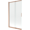 Mexen Fox paroi de douche à 2 volets coulissants 100 x 150 cm, transparent, cuivre brossé - 891-100-002-65-00