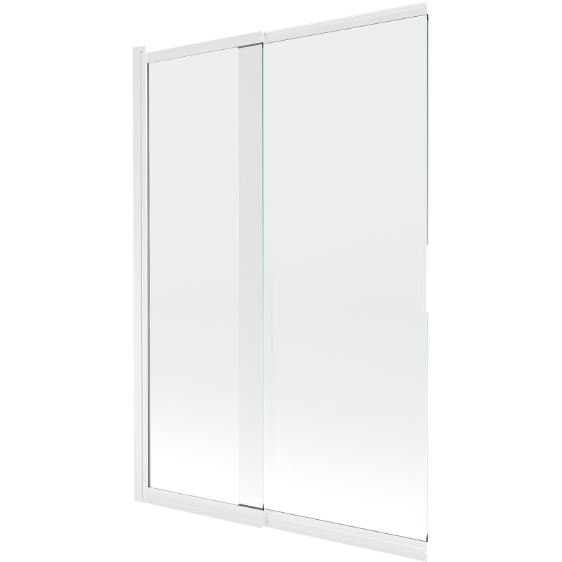 Mexen Fox paroi de douche 2 panneaux coulissants 120 x 150 cm, transparent, blanc - 891-120-002-20-00