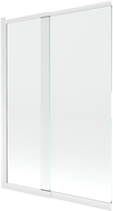 Mexen Fox paroi de douche 2 panneaux coulissants 120 x 150 cm, transparent, blanc - 891-120-002-20-00