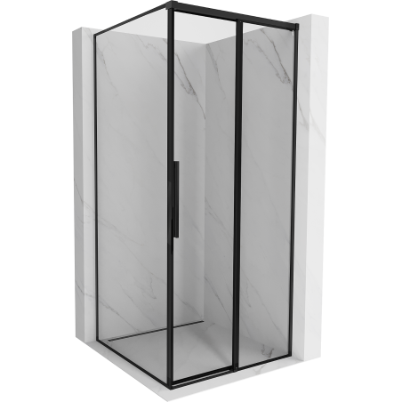 Mexen Rox cabine de douche coulissante droite 90 x 90 cm, cadre noir, noir - 8C2-090-090-70-70-P