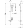 Mexen DB73 ensemble de douche coulissant, chromé - 785734584-02
