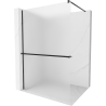 Mexen Kioto+ paroi de douche avec étagère Walk-in 80 x 200 cm, givré, noire - 800-080-121-70-30
