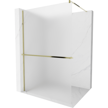 Mexen Kioto+ paroi de douche avec étagère Walk-in 70 x 200 cm, dépoli, or - 800-070-121-50-30