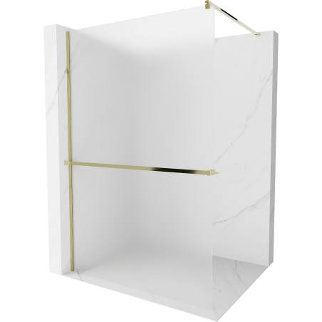 Mexen Kioto+ paroi de douche avec étagère Walk-in 90 x 200 cm, dépoli, or - 800-090-121-50-30