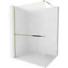 Mexen Kioto+ paroi de douche avec étagère Walk-in 90 x 200 cm, dépoli, or - 800-090-121-50-30
