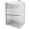 Mexen Kioto+ paroi de douche avec étagère Walk-in 80 x 200 cm, transparent/givre, noir - 800-080-121-70-35