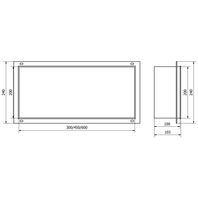 Mexen X-Wall-NR étagère encastrée sans rebord 30 x 20 cm, cuivre brossé - 19C1302010