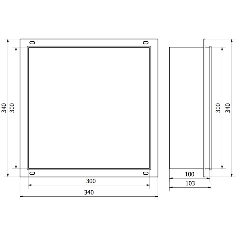 Mexen X-Wall-NR étagère encastrée sans rebord 30 x 30 cm, cuivre brossé - 19C1303010