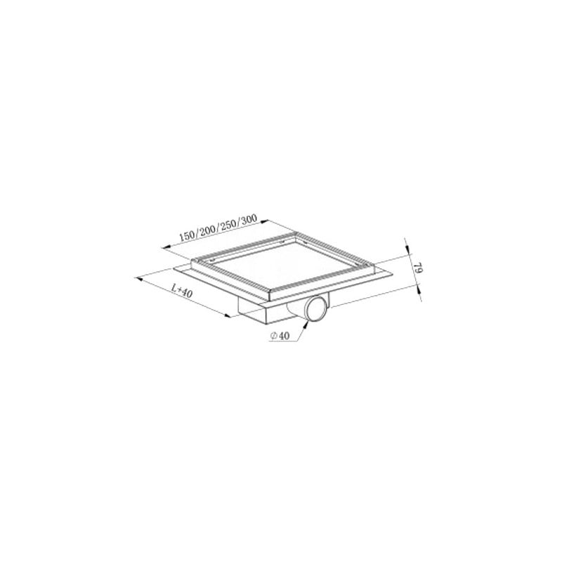 Mexen Flat-Q M13 siphon de sol carré 12 x 12 cm, or brossé - 1A10012