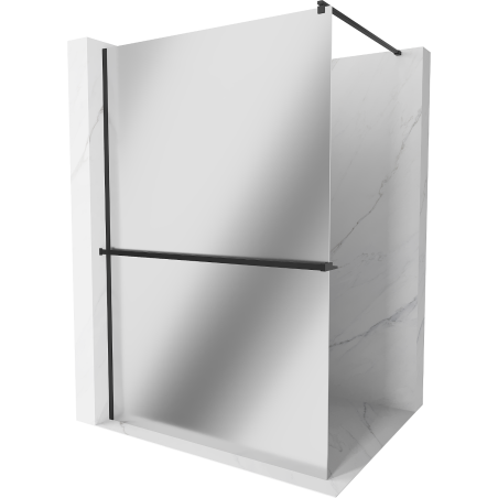 Mexen Kioto+ paroi de douche avec étagère Walk-in 80 x 200 cm, miroir, noir - 800-080-121-70-50