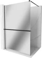 Paroi de douche Mexen Kioto+ avec étagère Walk-in 100 x 200 cm, miroir, noir - 800-100-121-70-50