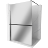 Kioto+ paroi de douche avec étagère Walk-in 120 x 200 cm, miroir, noir - 800-120-121-70-50