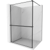 Mexen Kioto+ paroi de douche avec étagère Walk-in 80 x 200 cm, cadre noir, noir - 800-080-121-70-70