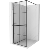 Mexen Kioto+ cloison de douche avec étagère Walk-in 70 x 200 cm, grille noire, noir - 800-070-121-70-77