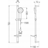 Ensemble de douche coulissant Mexen DB74, chromé - 785744584-00