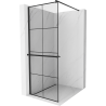 Mexen Kioto+ paroi de douche avec étagère Walk-in 90 x 200 cm, motif noir, noir - 800-090-121-70-77