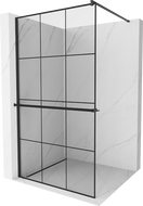 Paroi de douche Mexen Kioto+ avec étagère Walk-in 100 x 200 cm, motif noir, noir - 800-100-121-70-77