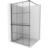Mexen Kioto+ paroi de douche avec étagère Walk-in 110 x 200 cm, grille noire, noire - 800-110-121-70-77
