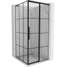 Mexen Rox L cabine de douche coulissante droite 90 x 90 cm, grille noire, noir - 8C2L-090-090-70-77-P