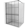 Mexen Kioto+ paroi de douche avec étagère Walk-in 140 x 200 cm, grille noire, noire - 800-140-121-70-77