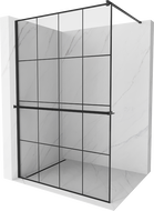 Mexen Kioto+ paroi de douche avec étagère Walk-in 140 x 200 cm, motif noir, noir - 800-140-121-70-77