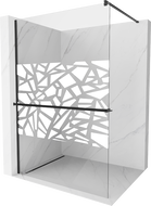 Mexen Kioto+ paroi de douche avec étagère Walk-in 80 x 200 cm, motif blanc, noir - 800-080-121-70-85