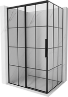 Mexen Rox cabine de douche coulissante gauche 140 x 80 cm, grille noire, noir - 8C2-140-080-70-77-L