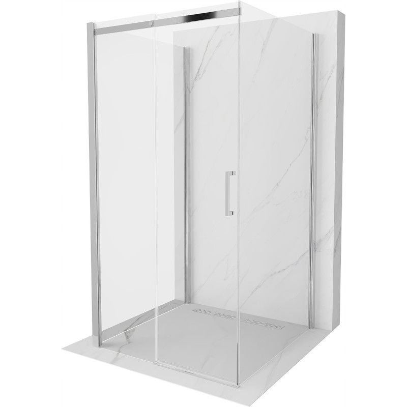 Mexen Omega cabine de douche 3-côtés, coulissante 100 x 100 cm, transparente, chrome - 825-100-100-01-00-3S