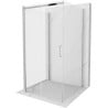 Mexen Omega-3S cabine de douche 3 parois, coulissante 100 x 100 cm, transparent, chrome - 825-100-100-01-00-3S