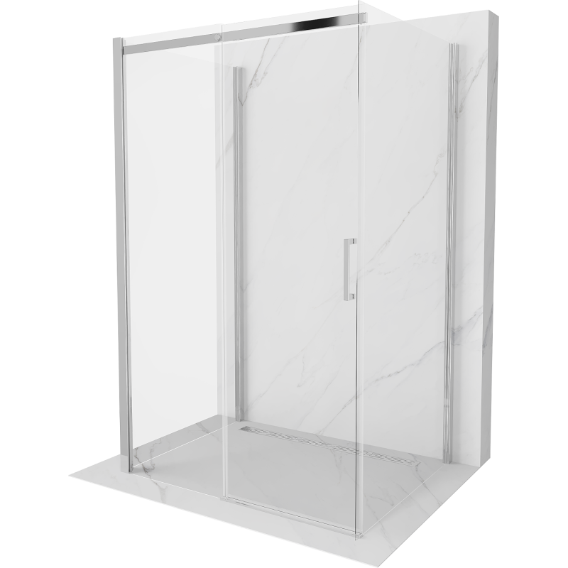 Mexen Omega-3S cabine de douche 3-parois, coulissante 120 x 90 cm, transparent, chrome - 825-120-090-01-00-3S