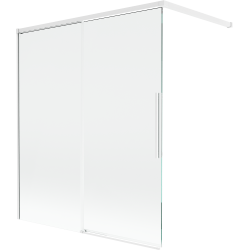 Mexen Rox paravent de baignoire à 2 volets coulissants 140 x 150 cm, transparent, blanc - 8C9-140-003-20-00