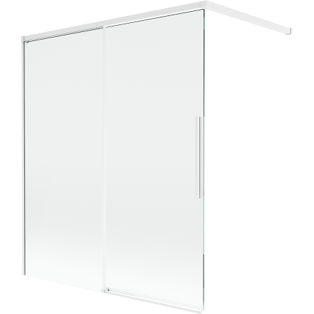 Mexen Rox paravent de douche à 2 vantaux coulissants 140 x 150 cm, transparent, blanc - 8C9-140-003-20-00